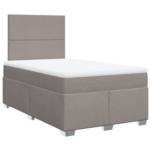 vidaXL Sommier à lattes de lit avec matelas Taupe 120x200 cm Tissu