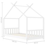 vidaXL Cadre de lit d'enfant Blanc Bois de pin massif 80x160 cm