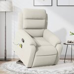 vidaXL Fauteuil de massage inclinable Crème Velours
