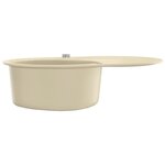 vidaXL Évier de cuisine Granit Seul lavabo Ovale Beige