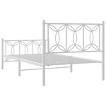vidaXL Cadre de lit métal avec tête de lit/pied de lit blanc 107x203cm