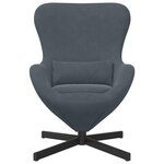 Fauteuil œuf en velours gris foncé