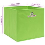 vidaXL Boîtes de rangement 10 Pièces Vert 32x32x32 cm Tissu