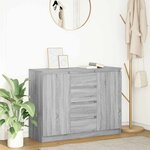 vidaXL Buffet avec tiroirs sonoma gris 100 5x35x76cm bois d'ingénierie