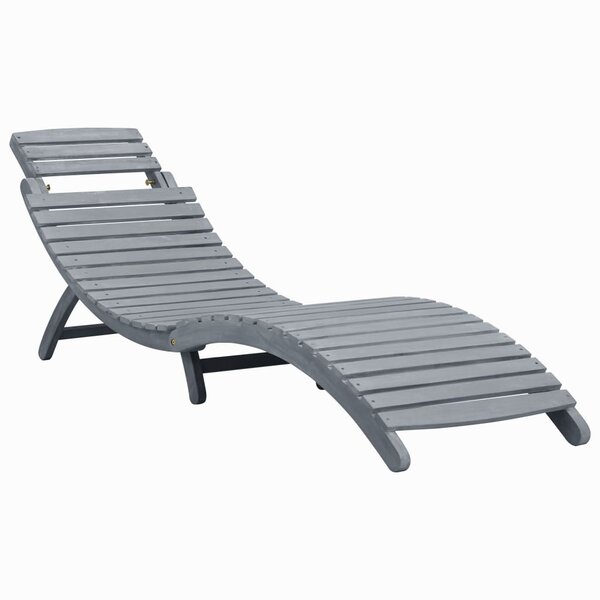 vidaXL Chaise longue Délavage gris Bois d'acacia solide
