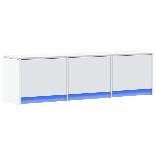vidaXL Meuble TV avec LED Blanc 140 x 34 x 40 cm Bois d'ingénierie