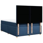 vidaXL Sommier à lattes de lit avec matelas Bleu 160x200 cm Tissu