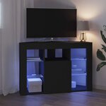 vidaXL Meuble TV LED d'Angle Noir 101 x 40 x 68 cm Bois d'ingénierie