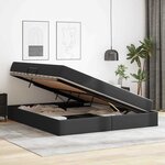 vidaXL Lit avec rangement et matelas avec stockage 2 pc Noir Cuir