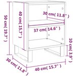 vidaXL Tables de chevet 2 Pièces noir 40x30x50 cm bois d'ingénierie
