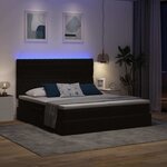 vidaXL Lit de rangement LED avec matelas Noir 200 x 200 cm Velours