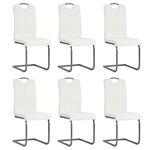 vidaXL Chaises à manger cantilever lot de 6 blanc similicuir