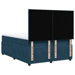 vidaXL Sommier à lattes de lit et matelas Bleu foncé 140x200cm Velours