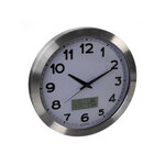 Perel Horloge murale 35 cm Blanc et argenté