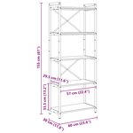 vidaXL Étagère Chêne noir 60 x 30 x 155 cm Bois d'ingénierie