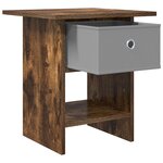 vidaXL Table de chevet avec tiroir 2 Pièces Chêne fumé 41 x 40 x 45 cm
