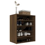 vidaXL Meuble à chaussures Chêne marron 60x35x70 cm Bois d'ingénierie
