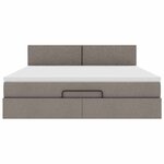 vidaXL Lit ottoman avec matelas et LED Taupe 180x200cm tissu