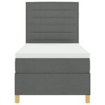 vidaXL Lit à ressorts avec matelas gris foncé 90x200 cm en tissu