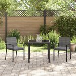 vidaXL Ensemble de salle à manger de jardin 3 pièces gris Poly rotin