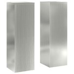 vidaXL Supports pour plantes 2 Pièces Argent 24 x 24 x 75 cm