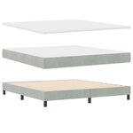 vidaXL Lit à ressort avec matelas et lumière LED Gris clair 180x200 cm Velours
