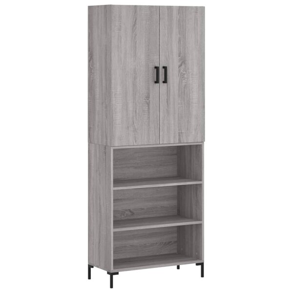 vidaXL Buffet haut Sonoma gris 69 5x34x180 cm Bois d'ingénierie