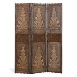 Paravent 3 pans bois marron