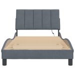 vidaXL Cadre de lit avec lumières LED gris foncé 100x200 cm velours