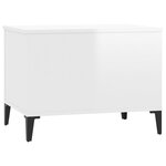 vidaXL Table basse Blanc brillant 60x44 5x45 cm Bois d'ingénierie