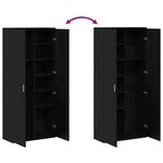 vidaXL Buffet Chêne Noir 80x35x180 cm Bois d'ingénierie