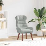 vidaXL Fauteuil Relaxant en Velours Gris Clair