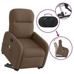 vidaXL Fauteuil de massage inclinable Marron Tissu
