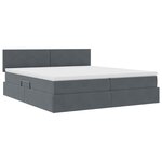 vidaXL Lit de rangement LED avec matelas Gris foncé 200 x 200 cm
