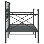 vidaXL Lit de repos sans matelas noir 90x200 cm acier