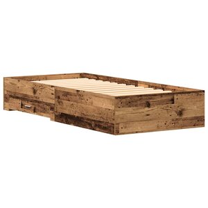 vidaXL Cadre de lit Bois Ancien 90 x 190 cm Bois d'ingénierie