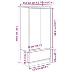 vidaXL Armoire tiroir sonoma gris 55 5x34x119 5 cm bois d'ingénierie