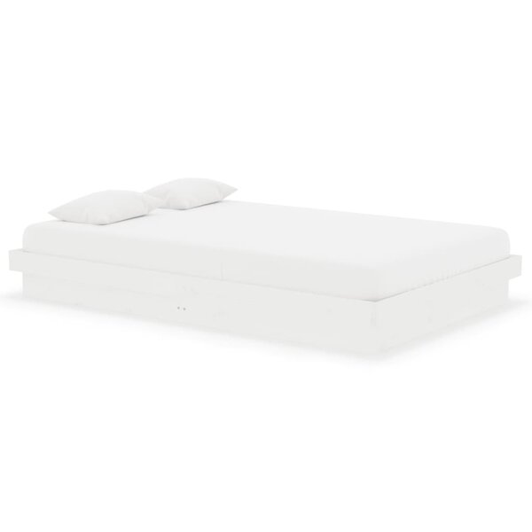 vidaXL Cadre de lit sans matelas blanc bois massif