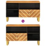 vidaXL Meuble TV marron et noir 80x33 5x46 cm bois massif de manguier
