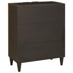vidaXL Buffet Noir et or 60 x 33 x 75 cm Bois de mangue massif