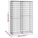 vidaXL Panier de gabion avec couvercle Fil galvanisé 150 x 100 x 30 cm