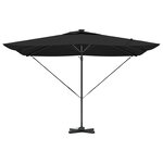 vidaXL Parasol Cantilever Roma de avec LEDs - Noir  286 x 285 x 270 cm  en aluminium.