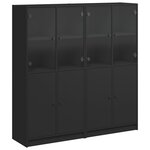 vidaXL Bibliothèque avec portes noir 136x37x142 cm bois d'ingénierie