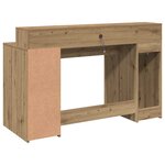 vidaXL Bureau avec lumières LED chêne artisanal bois d'ingénierie