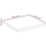 vidaXL Dessus de table 80x80x3 8 cm bord vivant bois massif manguier