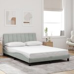 vidaXL Cadre de lit avec lumières LED gris clair 140x200 cm