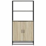vidaXL Buffet haut chêne sonoma 68x35x139 cm bois d'ingénierie métal