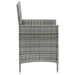 vidaXL Ensemble à manger d'extérieur 3Pièces coussins gris résine tressée