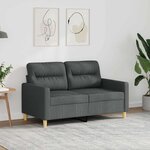vidaXL Canapé à 2 places Gris foncé 120 cm Tissu