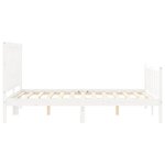 vidaXL Cadre de lit avec tête de lit blanc 120x200 cm bois massif